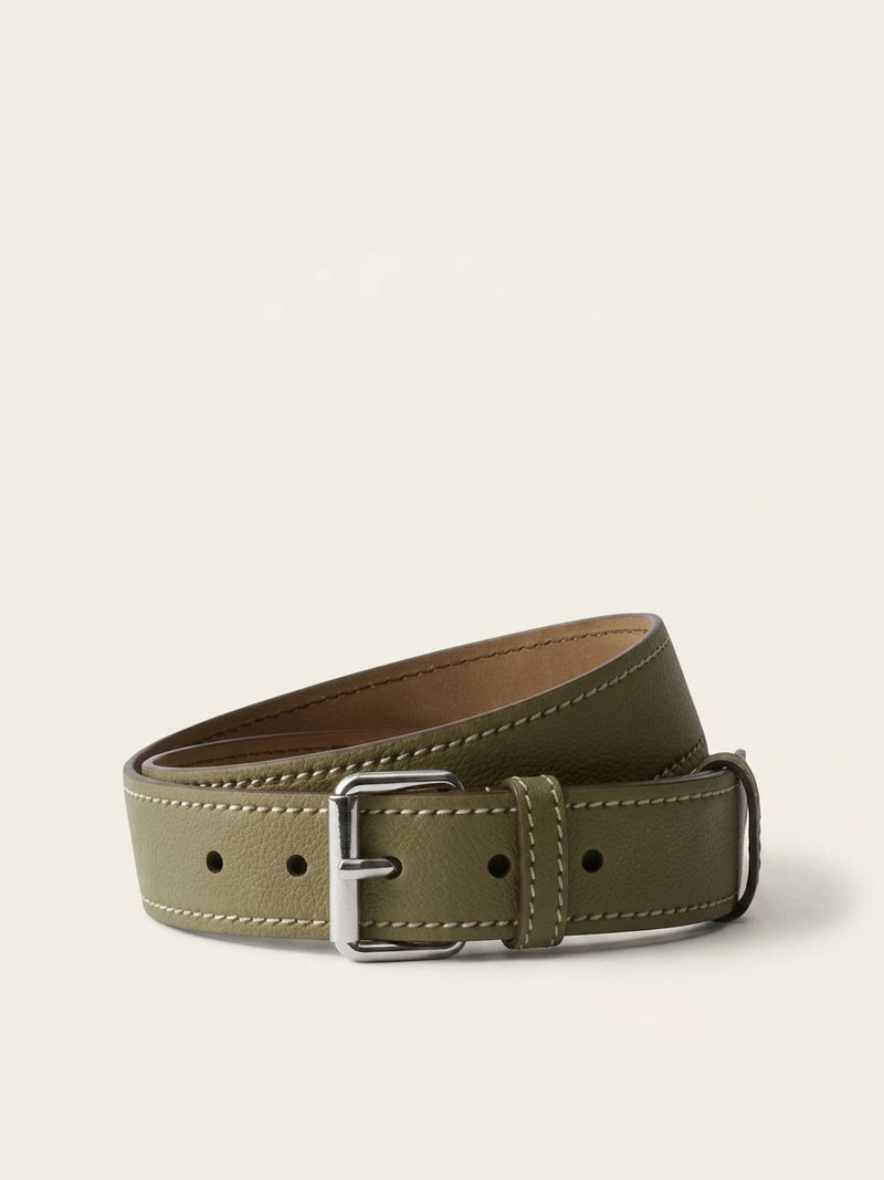 Prada nubuck leather belt with logo buckle 3.5cm, UK version