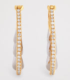 L'Atelier Nawbar yellow gold diamond triple bloop moon hoop earrings, UK version
