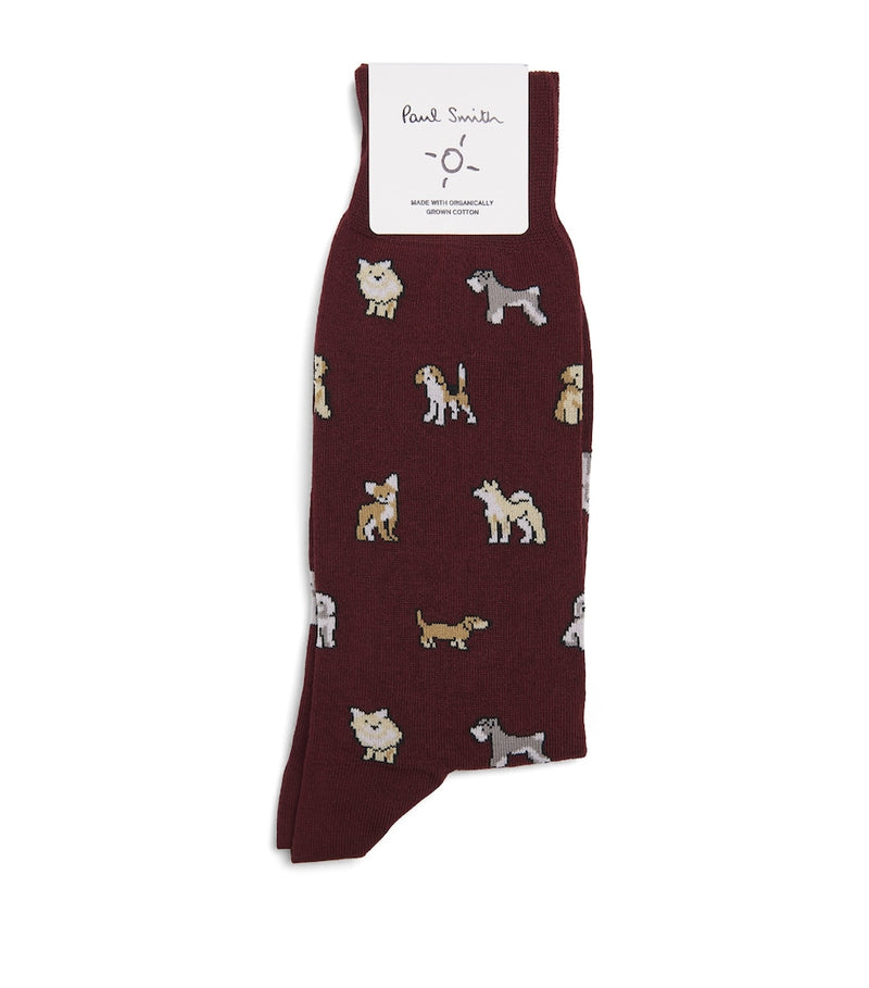 Paul Smith dog socks with playful canine patterns (British brand)