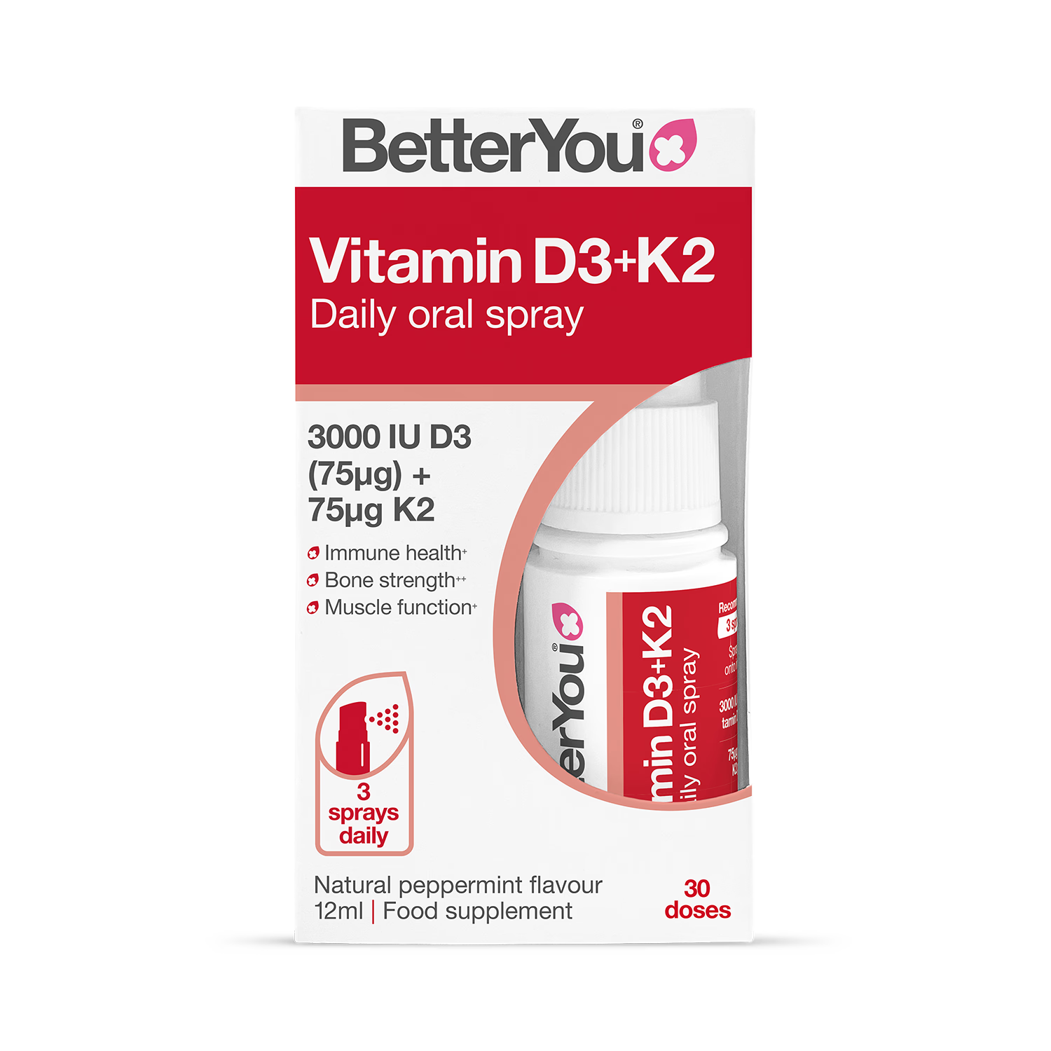 BetterYou Vitamin D3 + K2 spray 12ml - British product