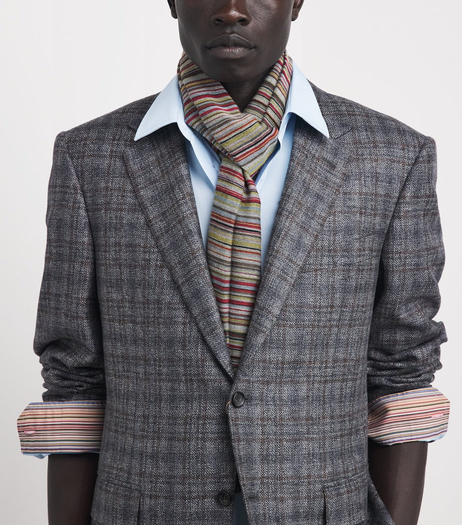Paul Smith Signature Stripe Woll-Seiden-Schal, britische Version