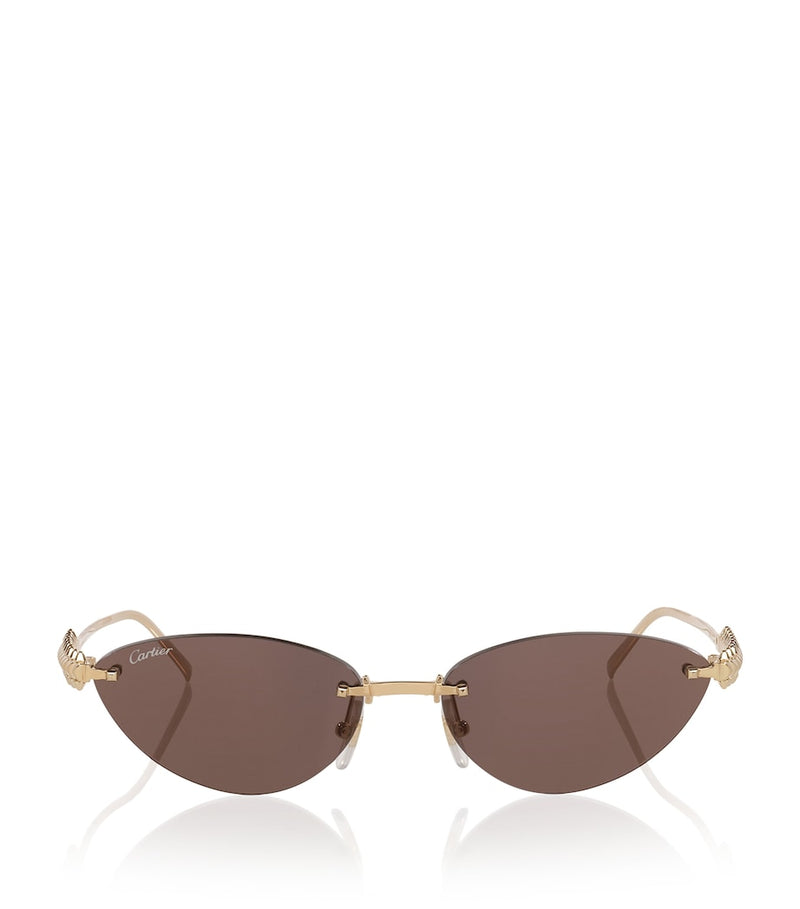 Cartier cat-eye sunglasses with gold-tone metal frames - British product