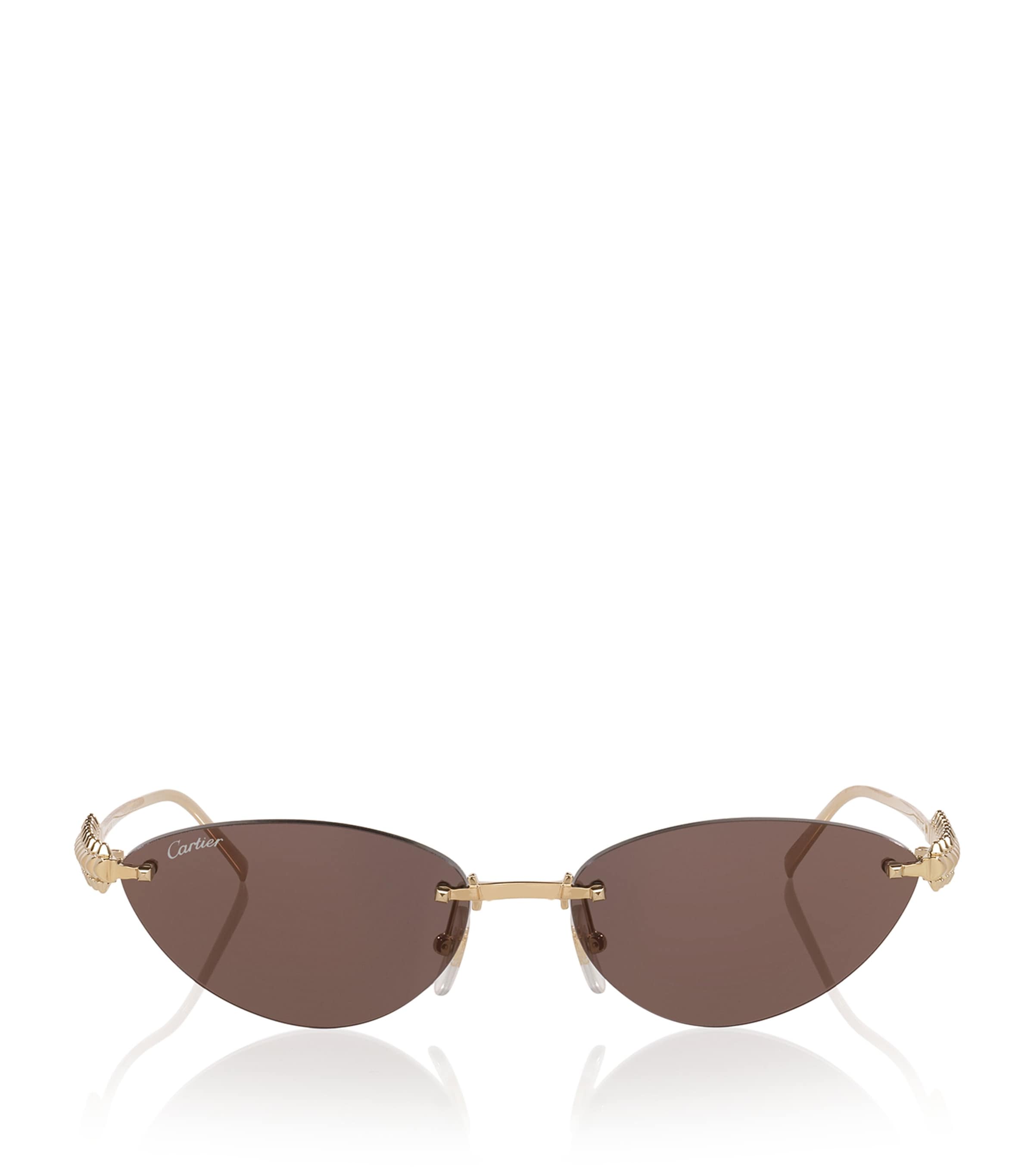 Cartier cat-eye sunglasses with gold-tone metal frames - British product