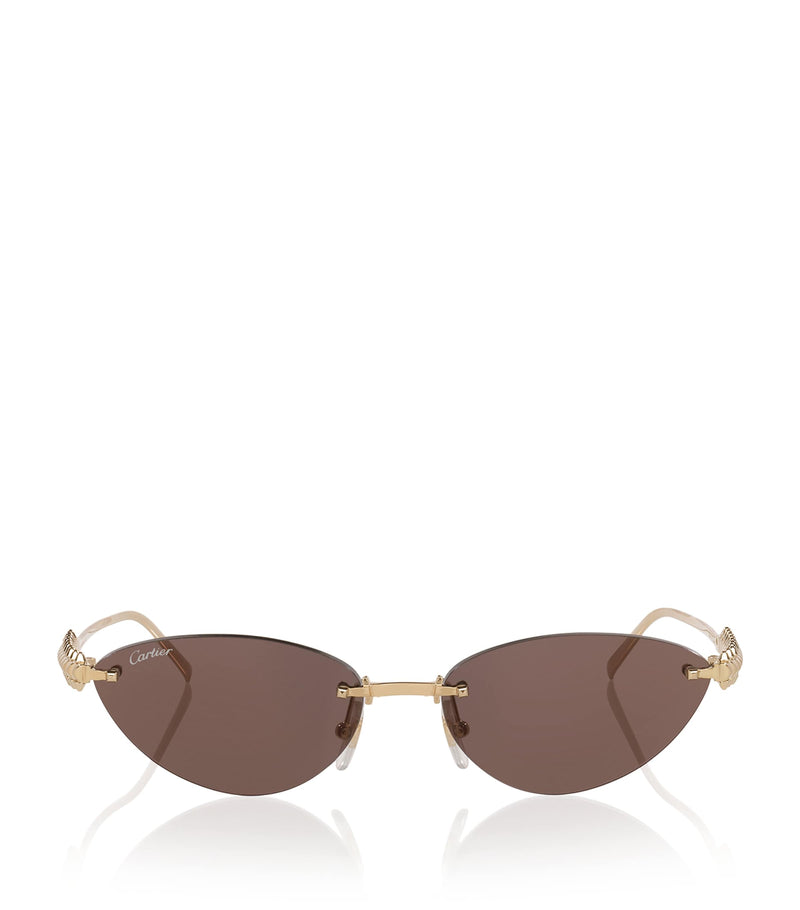 Cartier cat-eye sunglasses with gold-tone metal frames - British product