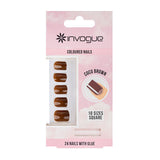 Invogue Coco Brown Square Nails - Pack of 24 GOODS Superdrug   