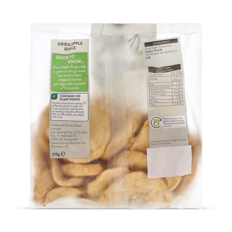 Holland & Barrett Apple Rings Dried 210g - British product