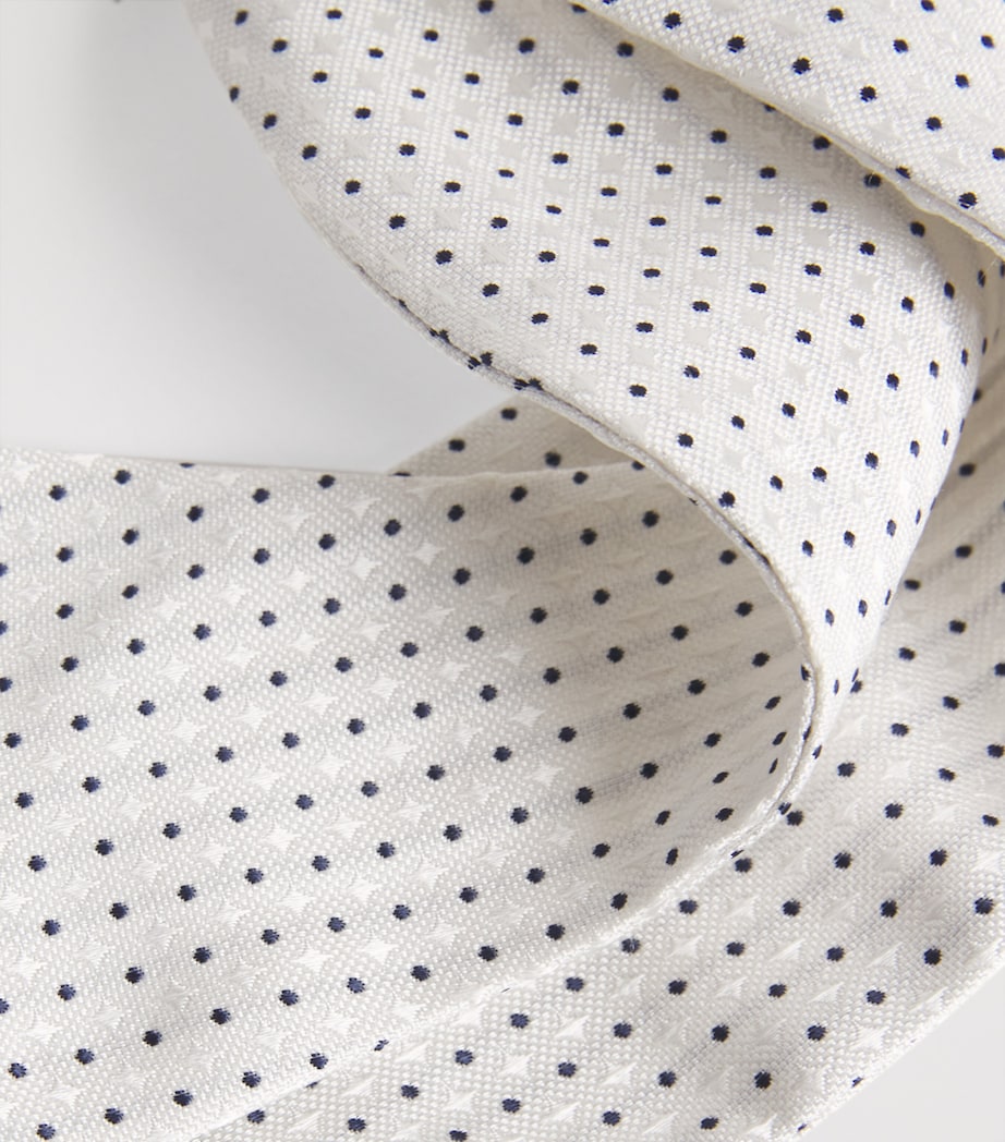 Isaia silk bow tie with polka dot star design, UK version