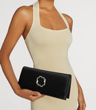 Malone Souliers Vivien satin evening clutch, imported from the UK
