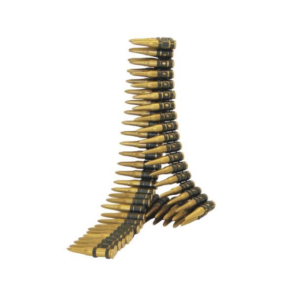 Smiffys gold bullet belt with 96 toy bullets, imported from the UK