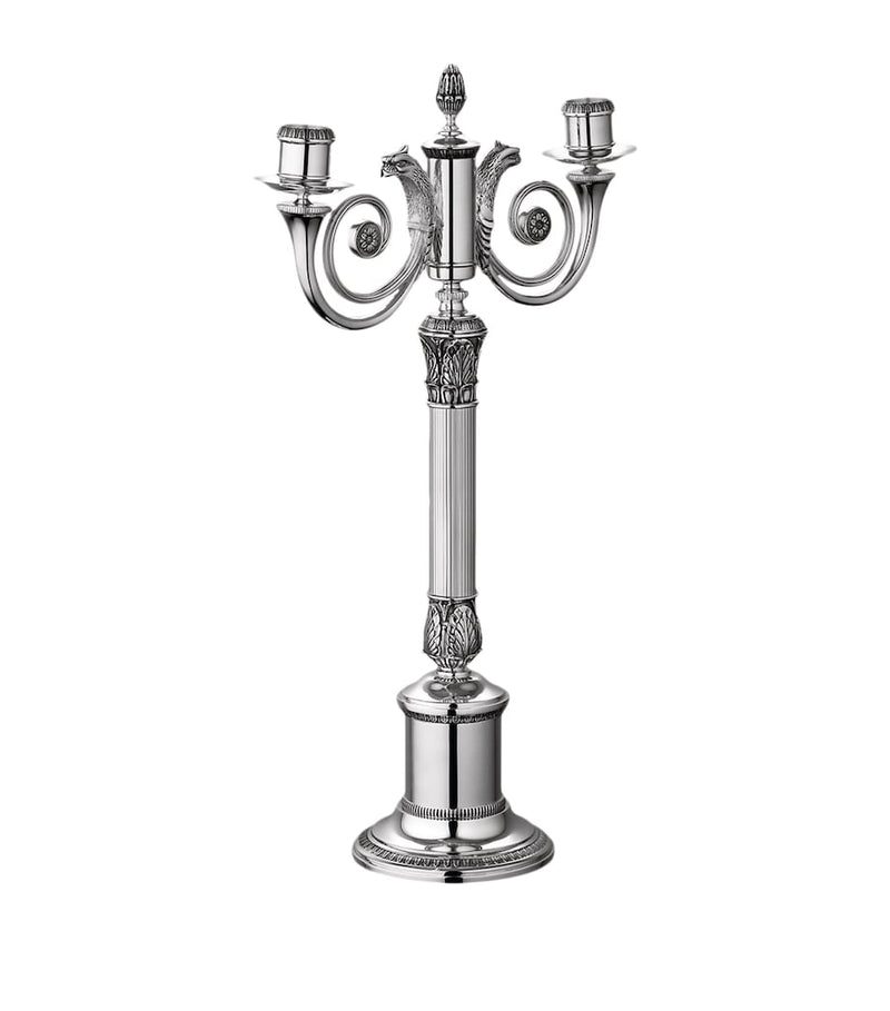 Christofle silver-plated Malmaison candelabra - British product