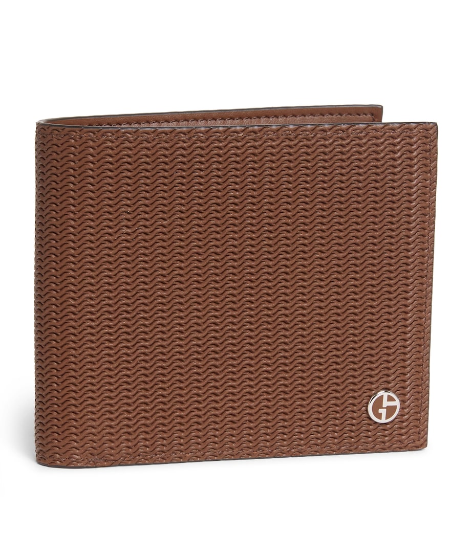 Giorgio Armani calf leather embossed bifold wallet - British product