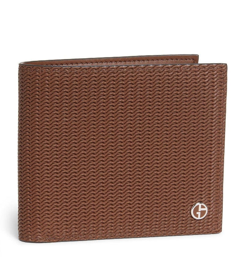 Giorgio Armani calf leather embossed bifold wallet - British product