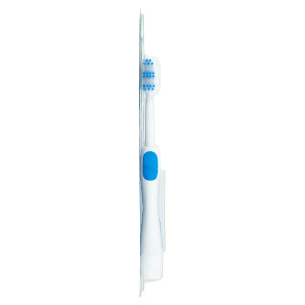 Superdrug folding travel toothbrush (British brand)