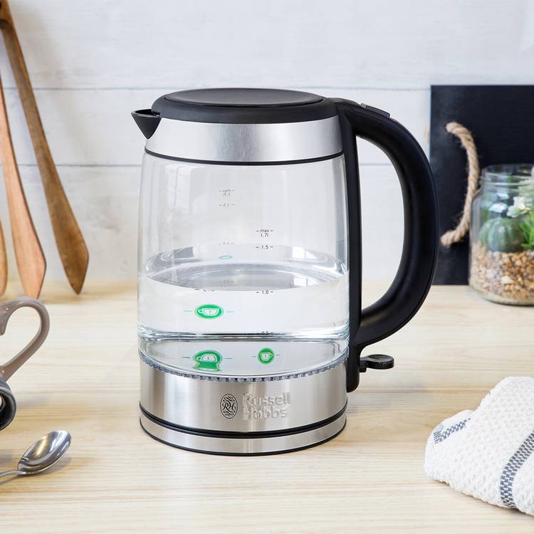 Russell Hobbs black glass kettle 1.7L, UK version