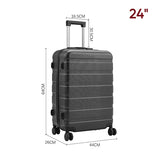 Livingandhome hardshell suitcase 24 inch black, UK version