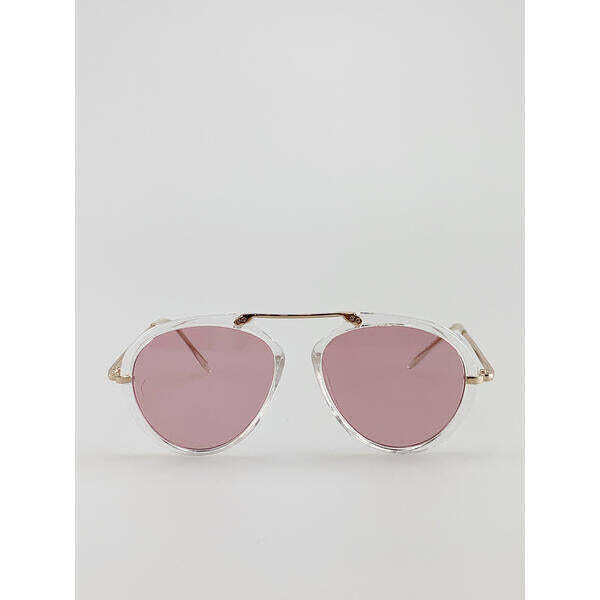 SVNX clear frame aviator sunglasses with pink lenses, imported from the UK