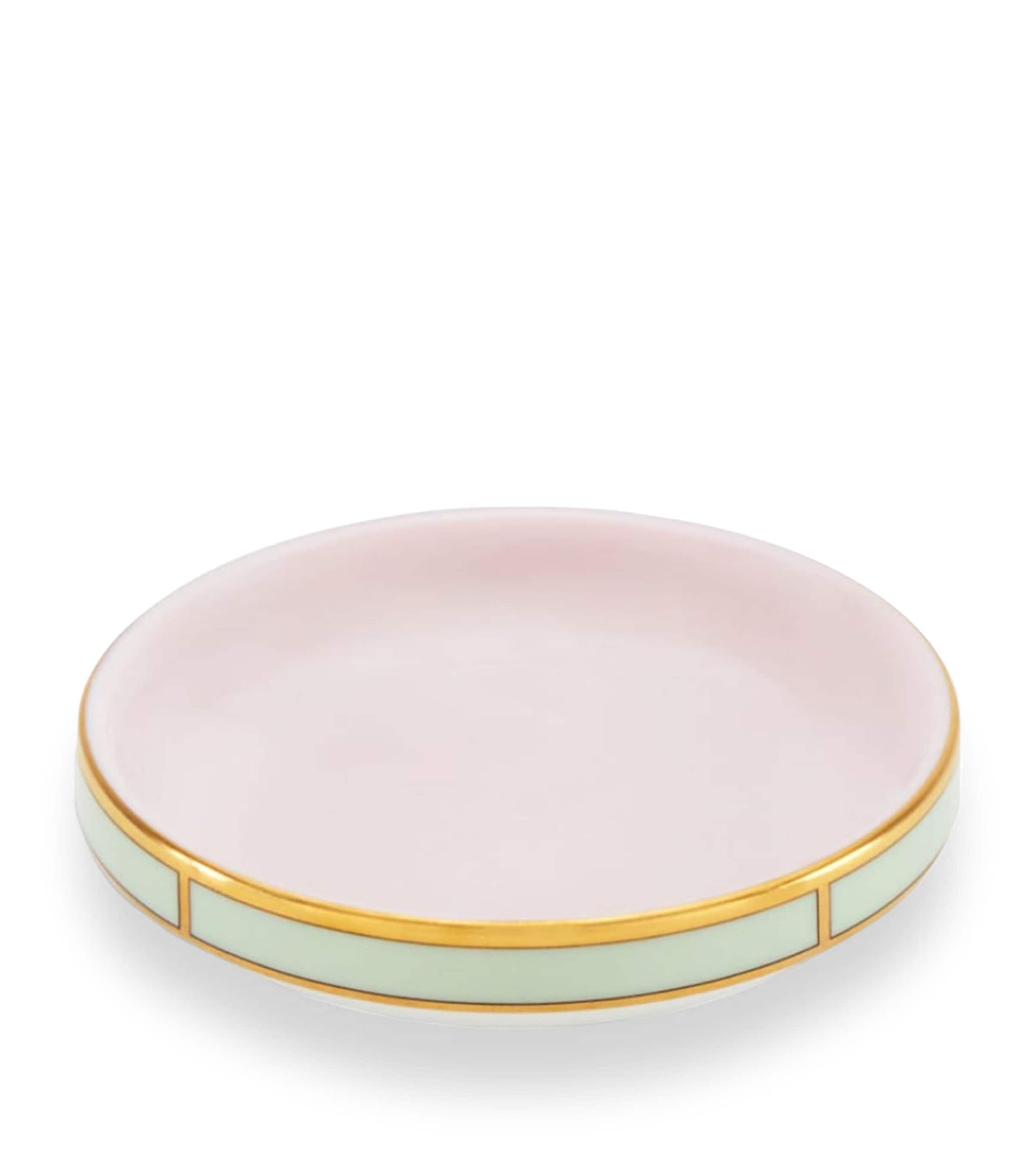 GINORI 1735 porcelain butter dish Rosa 10cm, UK version