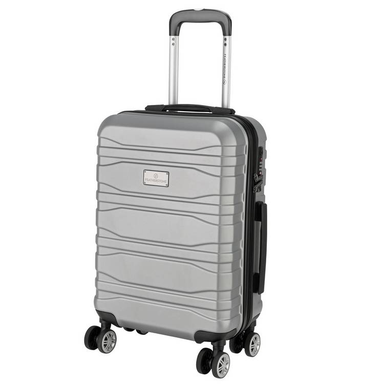 Featherstone 8 wheel hard cabin suitcase silver, imported from the UK