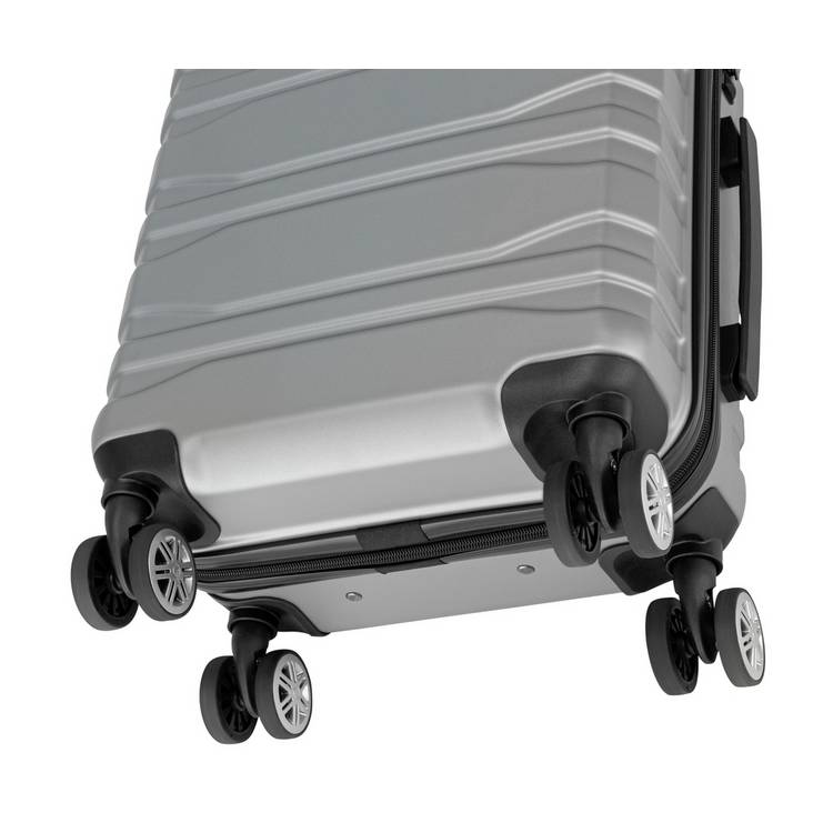 Featherstone 8 wheel hard cabin suitcase silver, imported from the UK