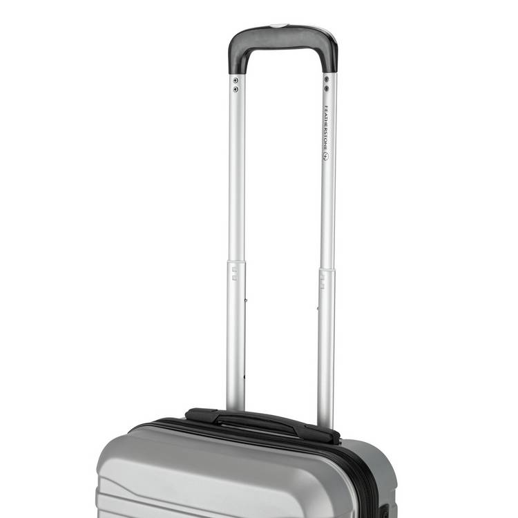 Featherstone 8 wheel hard cabin suitcase silver, imported from the UK