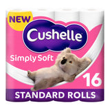 Cushelle Simply Soft toilet roll 16 standard rolls (British brand)