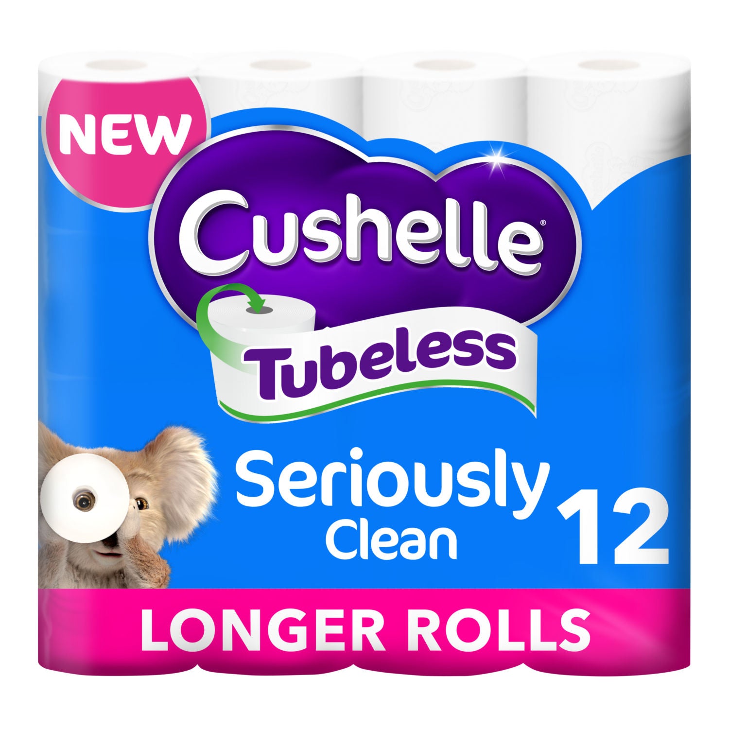 Cushelle Seriously Clean tubeless toilet roll 12 rolls, imported from the UK