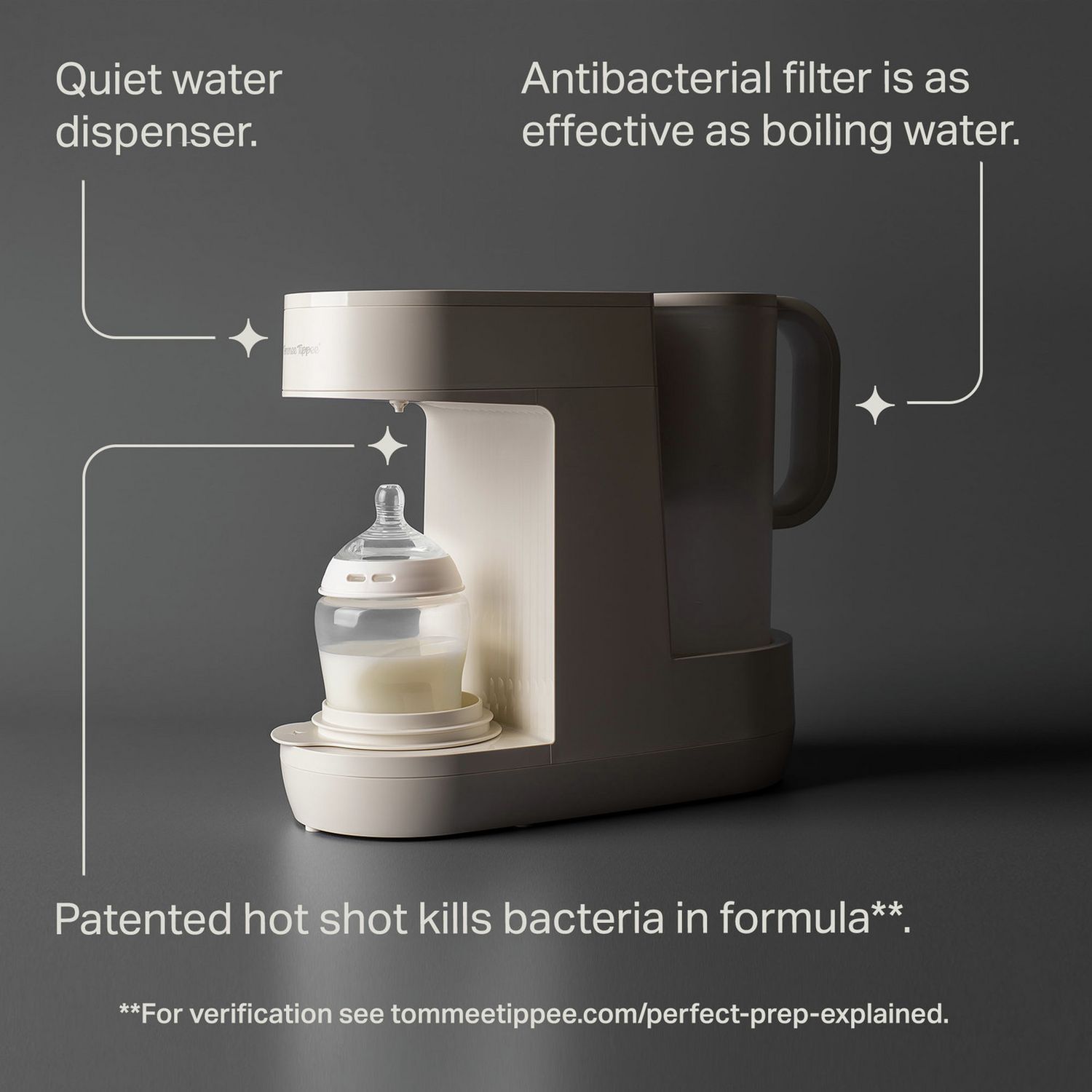 Tommee Tippee Perfect Prep baby formula maker in Slate, UK version