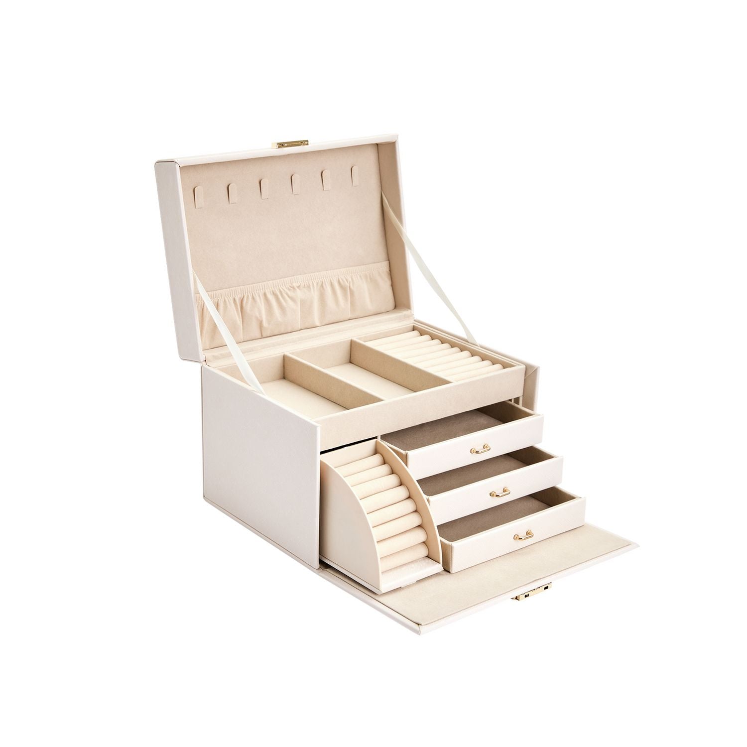 Argos Home large cream jewellery box with 3 drawers, UK version