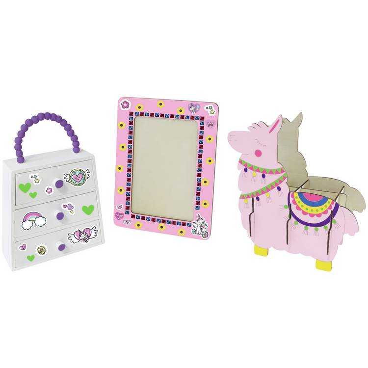 Chad Valley wooden craft set with paints and stickers - British product