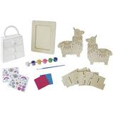 Chad Valley wooden craft set with paints and stickers - British product