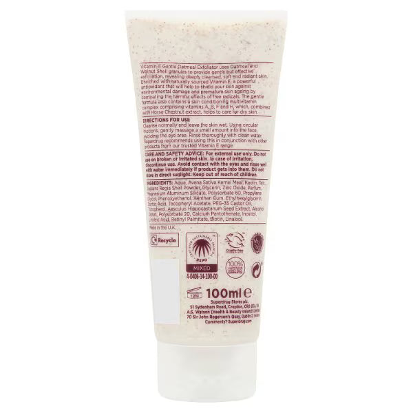 Vitamin E face scrub oatmeal exfoliator (British brand)