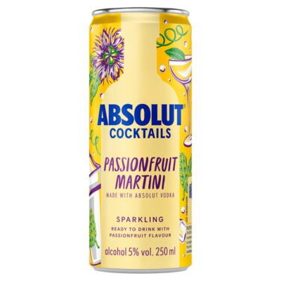 ASDA Absolut Sparkling Passionfruit Martini Ready-to-Drink Cocktail 250ml- Buy online at McGrocer