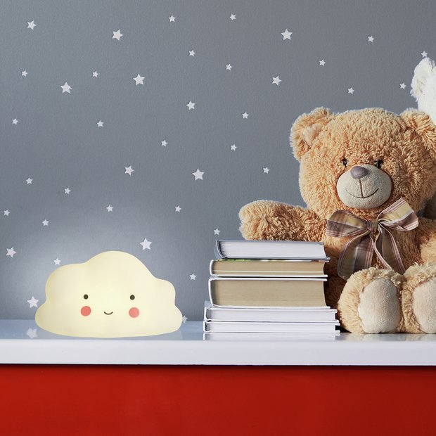 Searchlight cloud shaped LED night light white, UK version