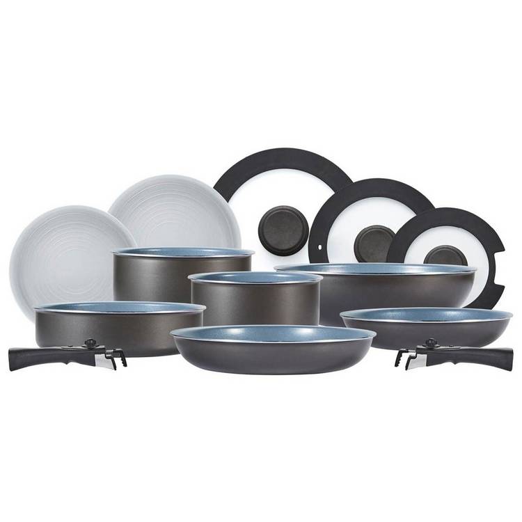 Tower 13 piece aluminium pan set grey - British product