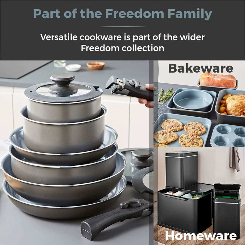 Tower 13 piece aluminium pan set grey - British product