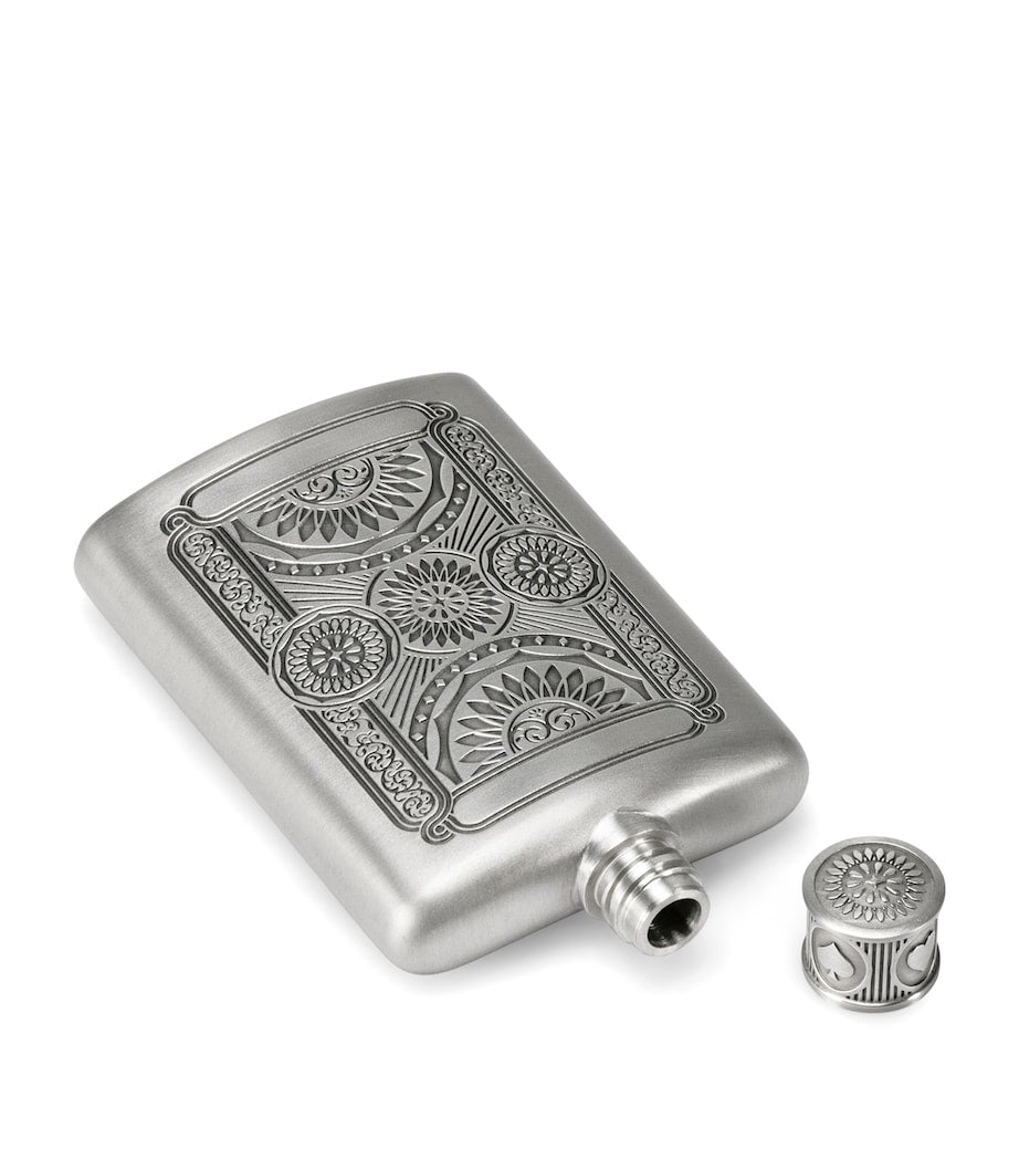 Royal Selangor pewter Ace hip flask 140ml, imported from the UK