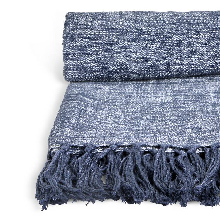 Habitat woven throw blue 125x150cm (British brand)