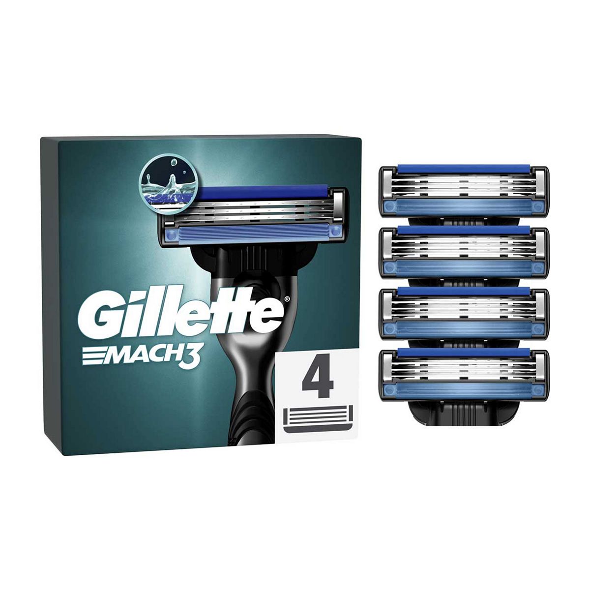 Gillette Mach3 Razor Refills for Men, 4 Razor Blade Refills GOODS Boots   