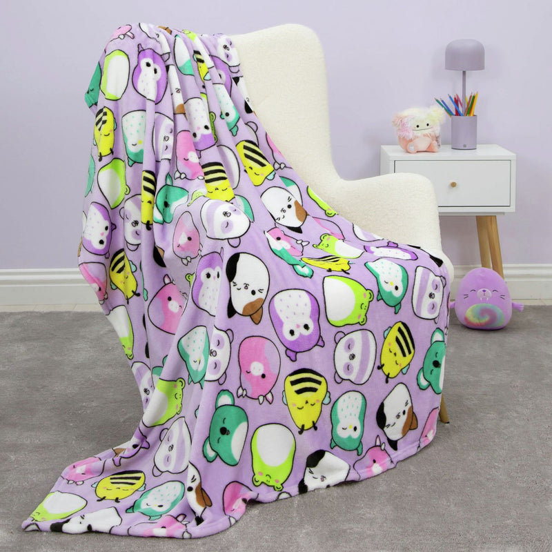 Squishmallows fleece throw lilac 100x150cm, imported from the UK