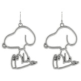 Peanuts Snoopy drop earrings silver plated (British brand)