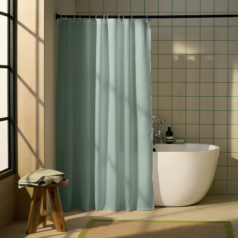 Argos Home Plain Shower Curtain - Sage Green