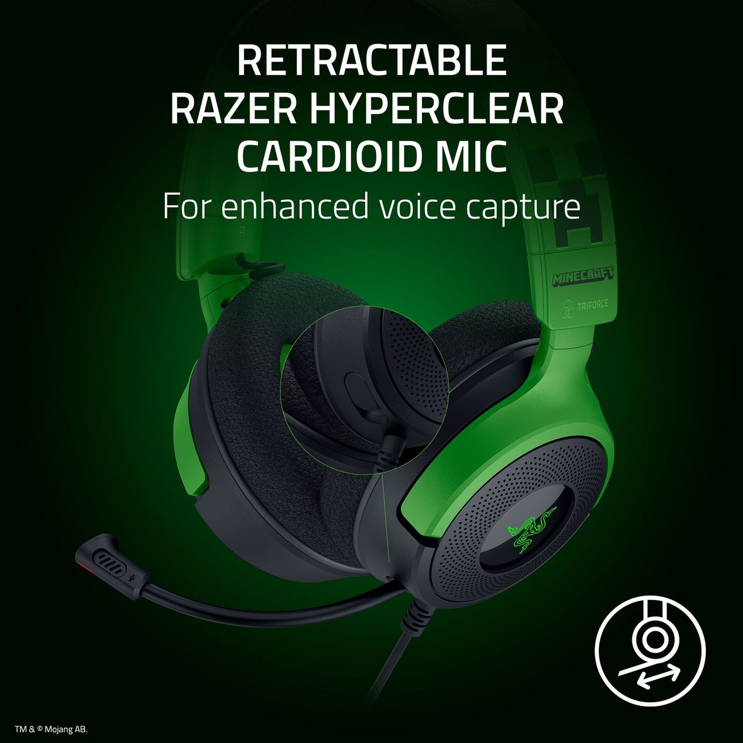Razer Kraken V4 X Minecraft gaming headset, UK version