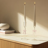 Argos Home glass bow taper candle holders set of 2 23cm (British brand)