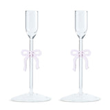 Argos Home glass bow taper candle holders set of 2 23cm (British brand)