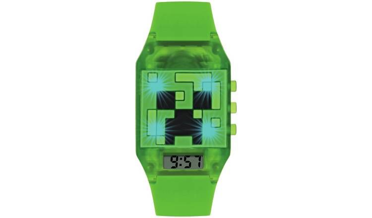 Mojang Minecraft Kid's Green Silicone Strap Watch GOODS Argos