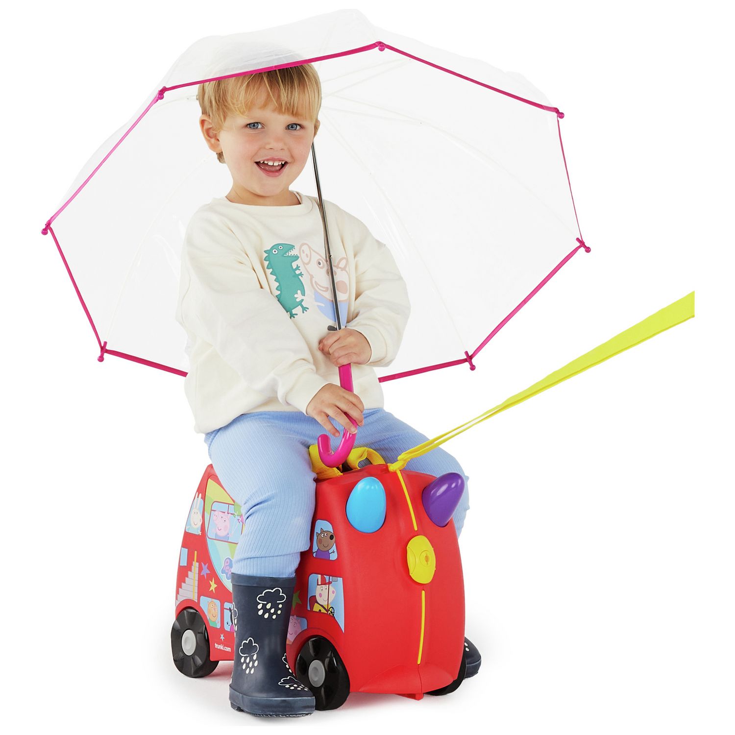 Trunki Peppa Pig ride-on suitcase red 18L - British product