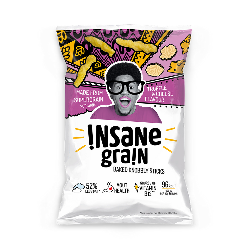Insane Grain Truffle Cheese Baked Knobbly Sticks 80g, UK version