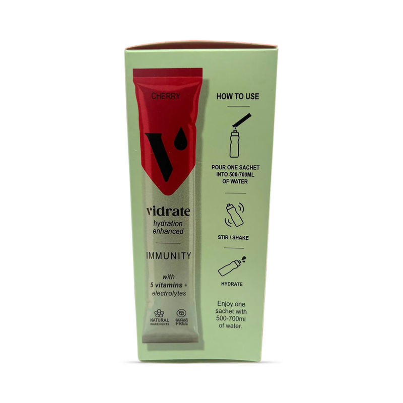 Vidrate cherry hydration sachets 12 pack, UK version