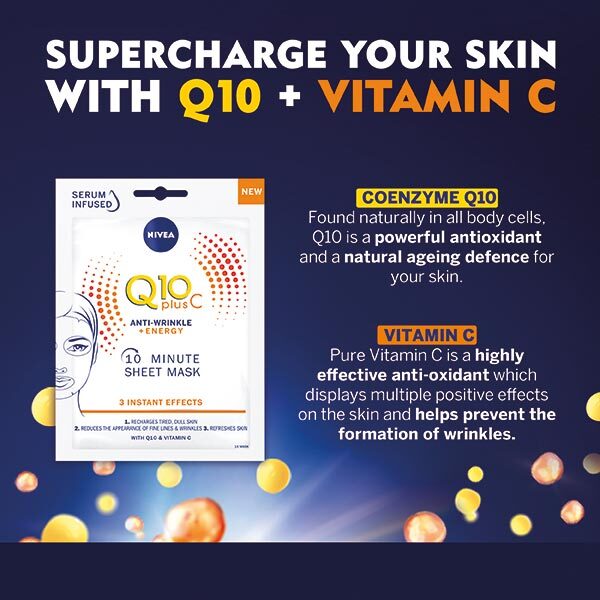 NIVEA Q10 Energy Instant Recharge Face Sheet Mask - 1 sheet GOODS Superdrug   