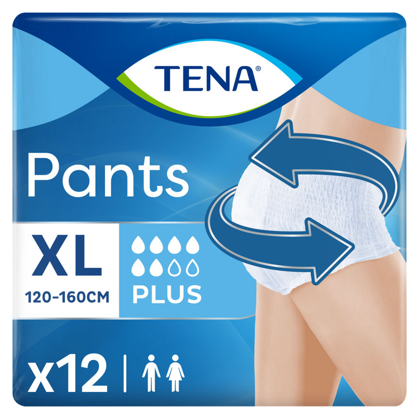 Tena Pants Plus XL Size 12 Pack GOODS ASDA   